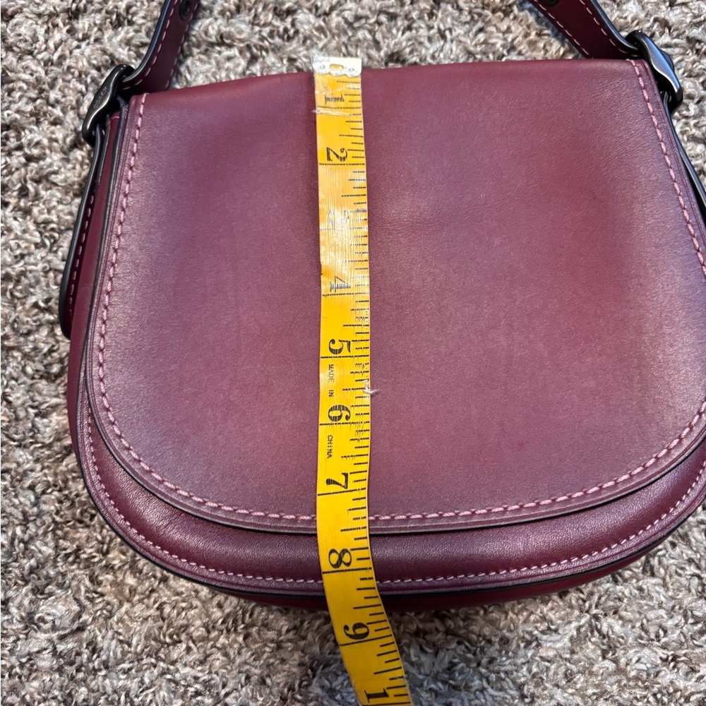 Coach 1941 Saddle Bag Glovetanned Leather Purse Oxblood 20115 Burgundy - Picture 9 of 9